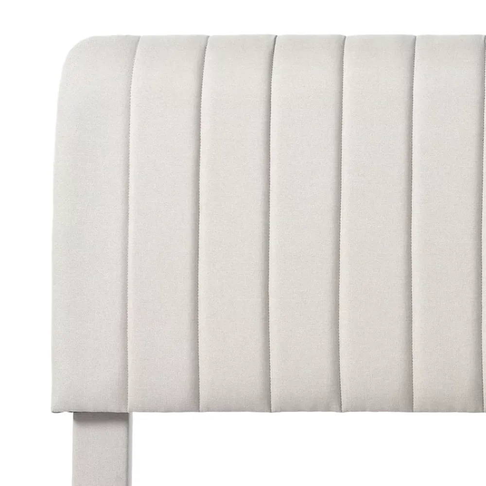 Okwish Lit simple 90x200 - Lit rembourré avec cadre en bois et métal - Lin - Sans Matelas - Beige* Lit Simple