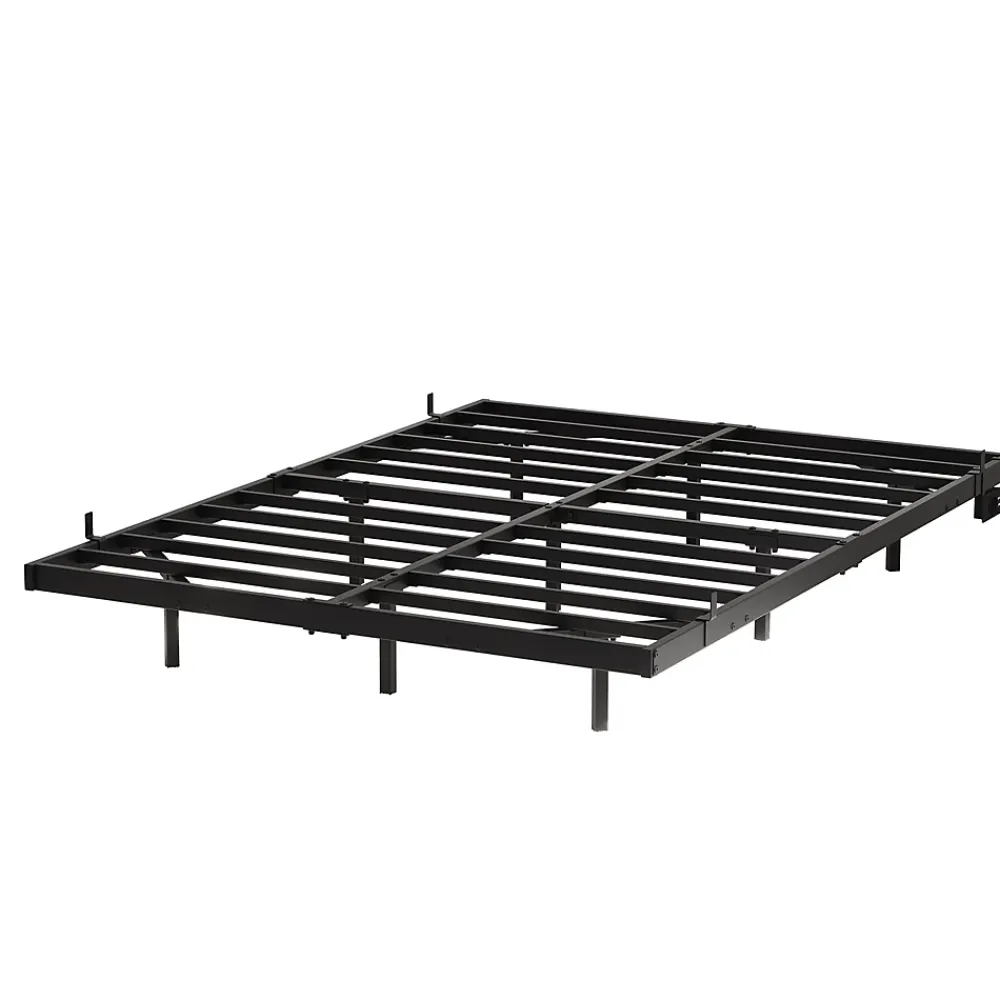 Okwish Lit Simple 120x200 cm - Lit Ado Metal avec Éclairage LED et Ports USB, Contrôle Télécommande App, Noir, sans Matelas* Lit Simple