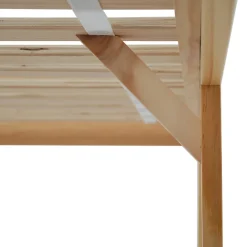 Lit Simple 90x200 cm - Lit Ado ou Adulte Sans Matelas - Bois de Pin Massif - Blanc et Naturel><noscript><img width=