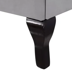 Okwish Lit Simple 90x200 cm - Lit Capitonné en Velours avec Tête de Lit Réglable, Sans Matelas - Gris* Lit Simple