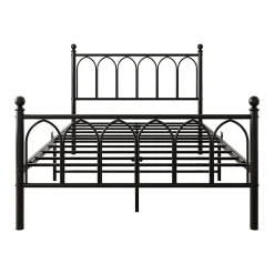 Lit Simple 120x200 cm - Lit Métal Ado Vintage avec LED et Ports USB, Barres Acier Renforcées, Sans Matelas - Métal Noir><noscript><img data-lazyloaded=