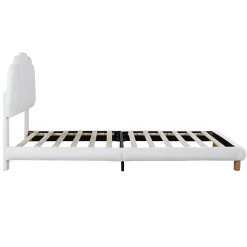 Generique Lit simple 90x200 cm avec tête de lit, sommier en bois, cadre plateforme, pour enfant, blanc*Enfant Lit Enfant