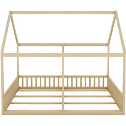 ProximaX Lit simple 90x200 cm modèle maison naturel, lit bas 2-en-1 pour enfants et adolescents, design ludique et multifonction*Enfant Lit Enfant