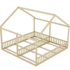 ProximaX Lit simple 90x200 cm modèle maison naturel, lit bas 2-en-1 pour enfants et adolescents, design ludique et multifonction*Enfant Lit Enfant