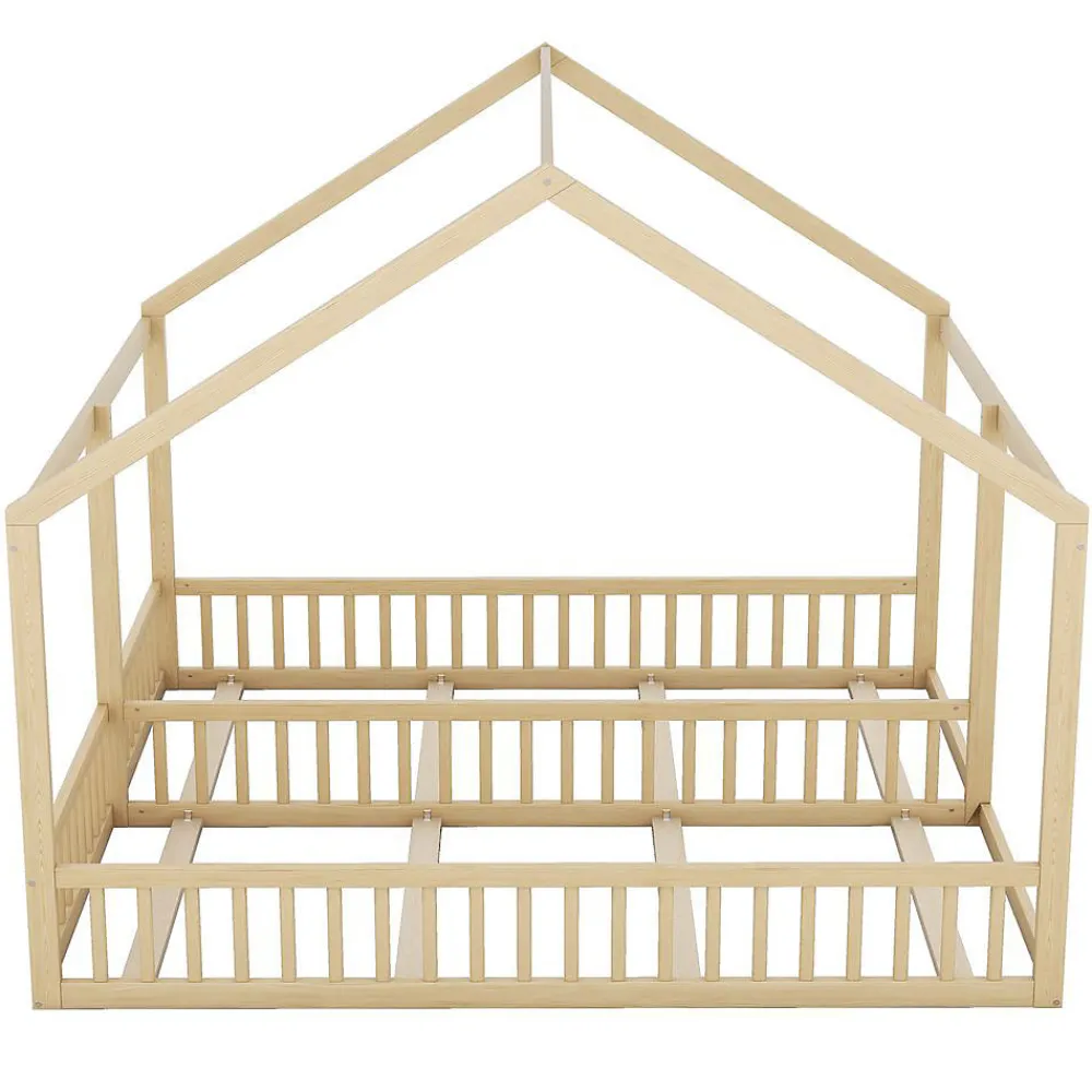 Lit simple 90X200 Lit plat Modèle d'appartement Couleur naturelle>Blackcolors Discount