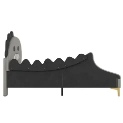 ProximaX Lit simple-Lit pour enfant 90 x 200 cm, forme de dinosaure de dessin animé, lit plat, matériau PU, gris*Enfant Lit Enfant
