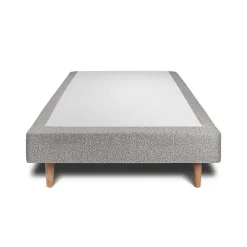 Lit sommeil de plomb 190 x 90 x 29 cm en polyurethane sommier tapissier pour 2 personnes de couleur gris><noscript><img width=