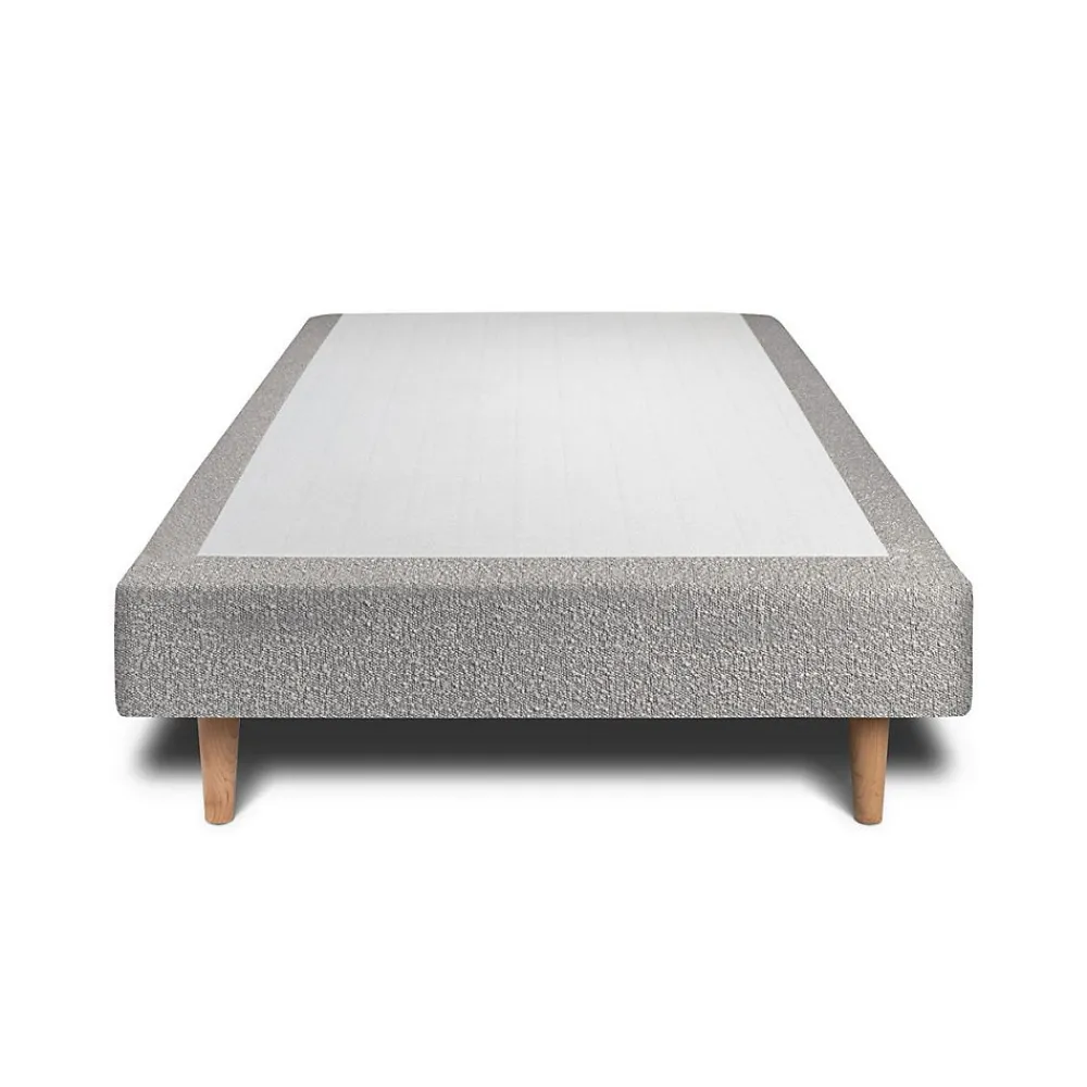 Lit sommeil de plomb 190 x 90 x 29 cm en polyurethane sommier tapissier pour 2 personnes de couleur gris>Sept Nuits Clearance