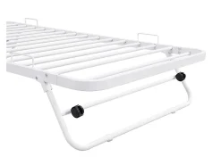 Lit sommier d'appoint pliant 90 x 190 cm - Métal - Blanc - ADONIS II><noscript><img width=