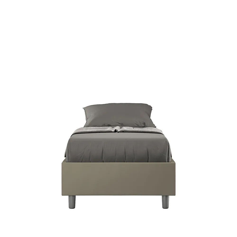 Lit Sommier sans sommier capitonné 80x190 simili cuir cappuccino Azelia>Ityhome New