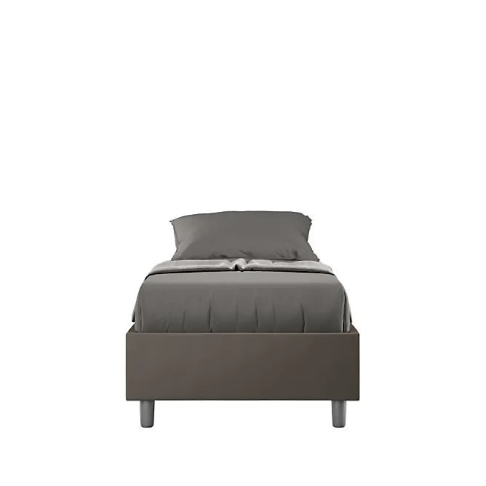 Lit Sommier sans sommier capitonné 80x190 simili cuir cappuccino Azelia>Ityhome New