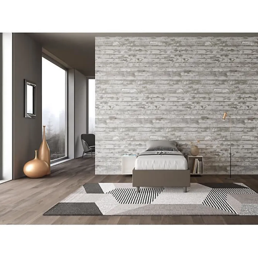 Lit Sommier sans sommier capitonné 80x190 simili cuir cappuccino Azelia>Ityhome New
