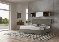 Lit Sunny cappuccino en similicuir avec sommier rembourré 200x200><noscript><img width=