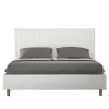 Lit Sunny en simili cuir blanc avec sommier tapissé 160x200>Ityhome Discount