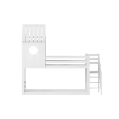 Simple Life Lit superposé, 90 x 200 cm, pour 2 enfants, avec escalier d'angle, lit mezzanine, avec fenêtre*Enfant Lit Enfant