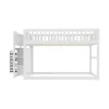 ProximaX Lit superposé bas Lit enfant 140 x 200 cm en bois avec compartiments de rangement ouverts et clôture, blanc*Enfant Lit Enfant
