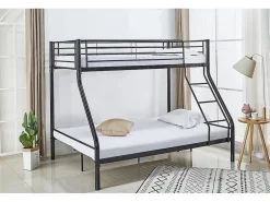 Habitat Et Jardin Lit superposé en métal "Leo" Sommiers inclus - 90/140 x 190 cm - Noir*Enfant Lit Enfant