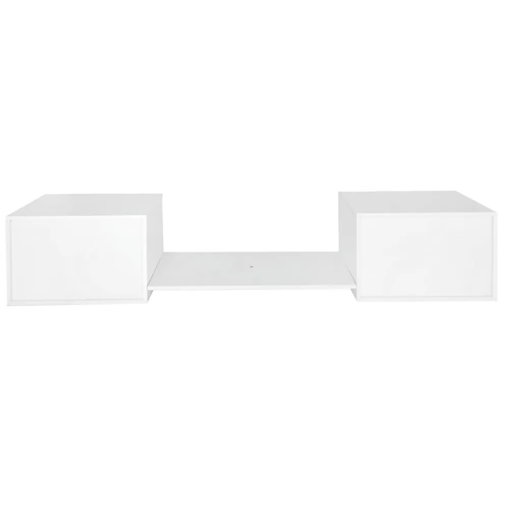 Simple Life Lit superposé enfant avec rangements chaussures et casiers, convertible 2 lits simples, blanc, 90x200 cm*Enfant Lit Enfant
