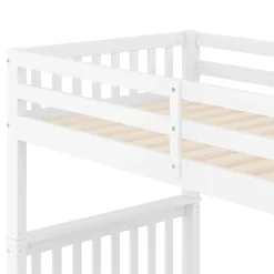 ProximaX Lit superposé enfant 90x200 cm blanc avec étagère escalier, 2 tiroirs, barrières hautes, certifié EN747-1, sûr et pratique*Enfant Lit Enfant