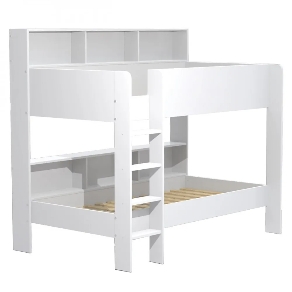 Lit superposé LUCKY 90x190 + 2 sommiers / Blanc>Weber Industries Outlet