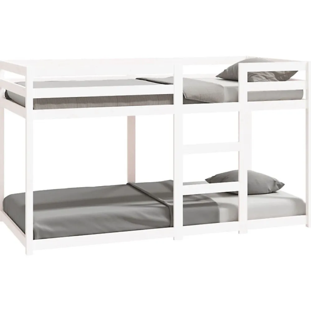 Lit superposé sans matelas blanc 90x190 cm bois de pin massif>Vidaxl New