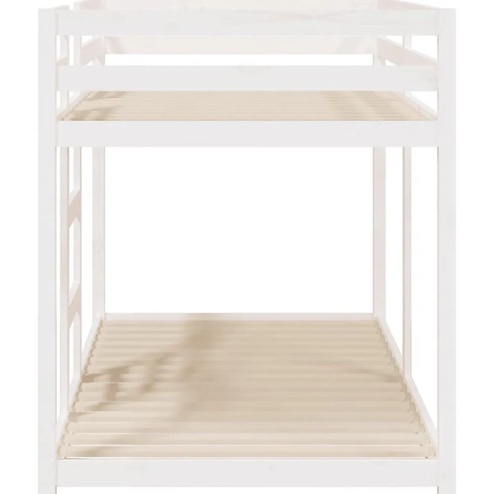 Lit superposé sans matelas blanc 90x190 cm bois de pin massif>Vidaxl New