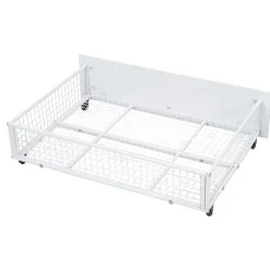 ProximaX Lit superposé triple, cadre de lit métallique, 140x200cm et 2 lit 90x200cm, avec échelle et 2 tiroirs, sommier inclus, blanc*Enfant Lit Enfant