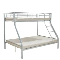 Lit superposé TRYO 3 places Métal gris 90x200 cm et 140x200 cm Sommier inclus>Meublorama Discount