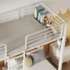 Fortuna lai Lit superposé 90x200 cm, 3 lits, échelle, table, cadre métal, blanc*Enfant Lit Enfant