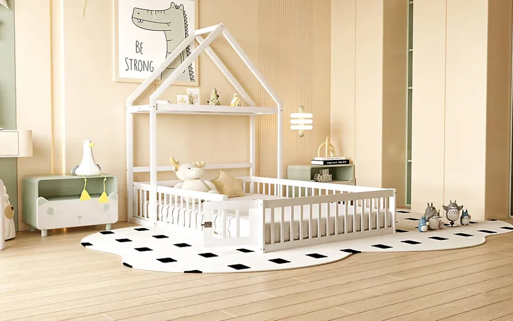 Redom Lit superposé 90x200 cm avec bureau modulable et armoire de rangement en bois naturel*Enfant Lit Enfant