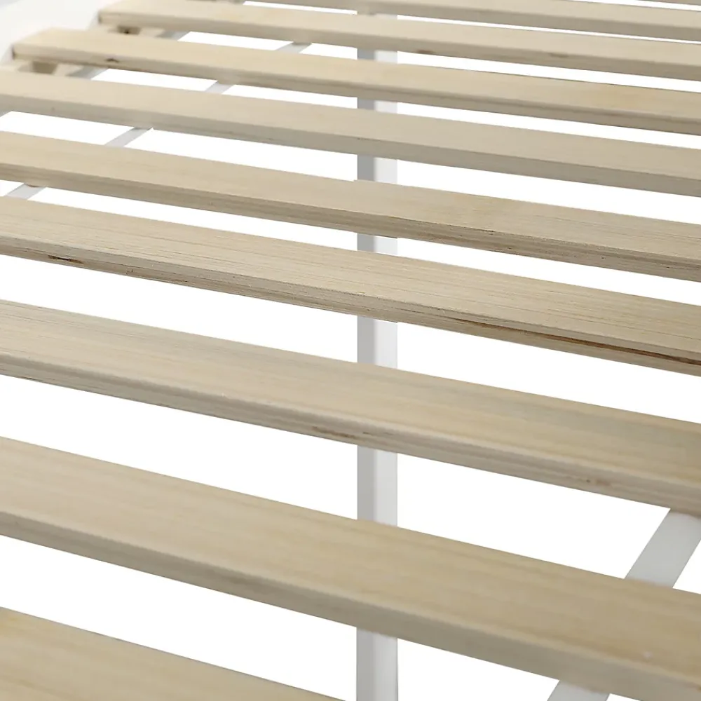 Fortuna lai Lit superposé 90x200 cm, avec fenêtre, toboggan, 2 rangements dans l'échelle, blanc,marron*Enfant Lit Enfant