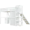 Fortuna lai Lit superposé 90x200 cm avec table, armoire, sécurité, échelle 4 marches, cadre bois*Enfant Lit Enfant