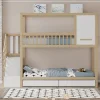 Lit superposé 90x200 cm en bois massif avec tiroirs de rangement et échelle intégrée sécurisée>Redom Online