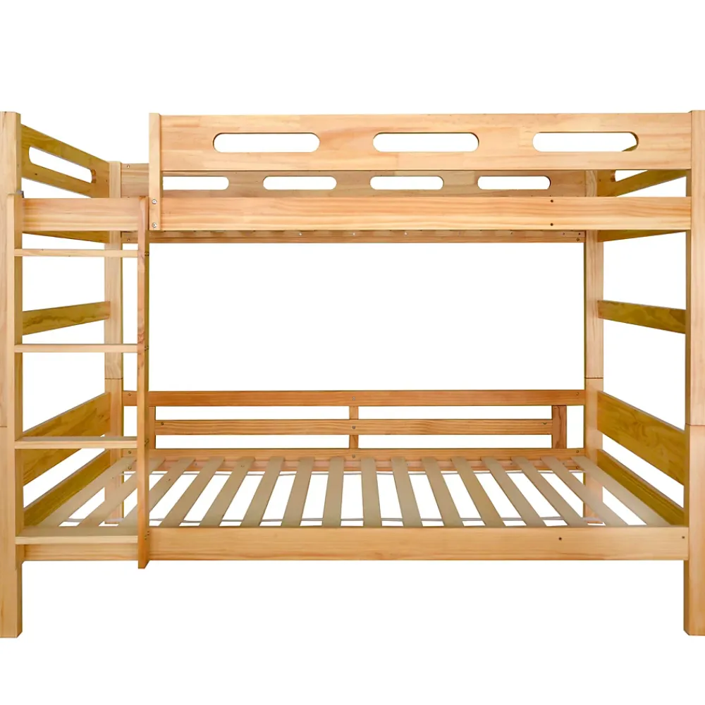 Redom Lit superposé 90x200 cm séparable en 2 lits simples, structure bois massif naturel, montage facile*Enfant Lit Enfant