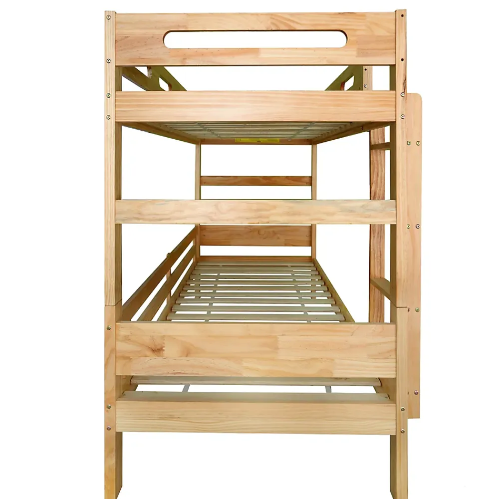Redom Lit superposé 90x200 cm séparable en 2 lits simples, structure bois massif naturel, montage facile*Enfant Lit Enfant