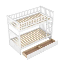 ProximaX Lit superposé 90x200cm pour enfants avec tiroirs, convertible, fonctionnel, blanc, Lit cabriolet pratique et gain de place*Enfant Lit Enfant