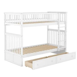 ProximaX Lit superposé 90x200cm pour enfants avec tiroirs, convertible, fonctionnel, blanc, Lit cabriolet pratique et gain de place*Enfant Lit Enfant