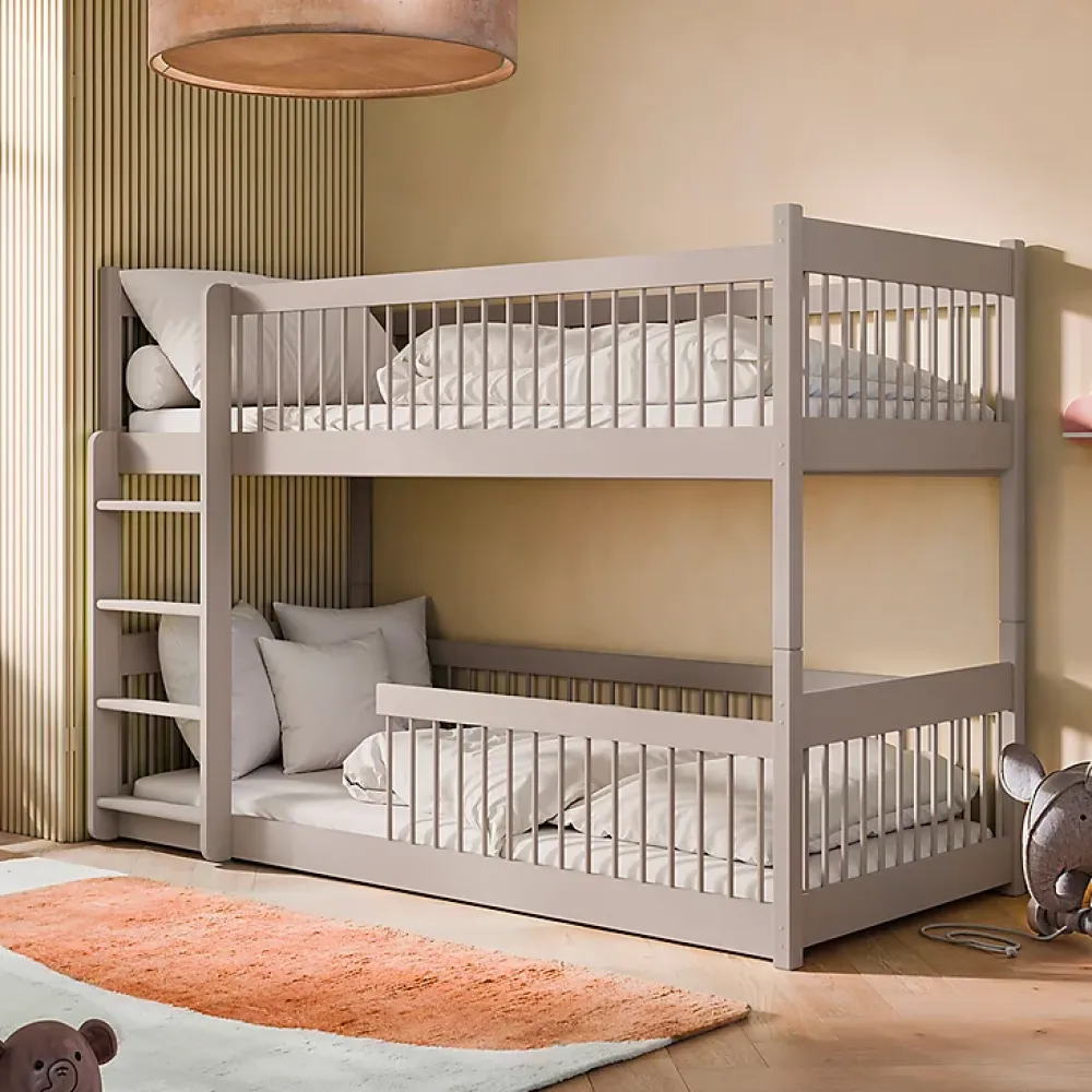 Petits-Meubles Lit superpose 90x200 au sol sommiers inclus Marion Cachemire*Enfant Lit Enfant
