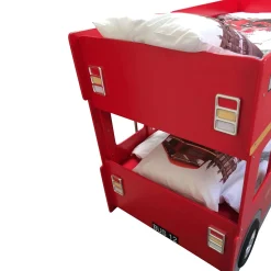 Lit superpose 90x200 Bus Londonien sommier inclus Vipack Car Beds - Rouge><noscript><img width=