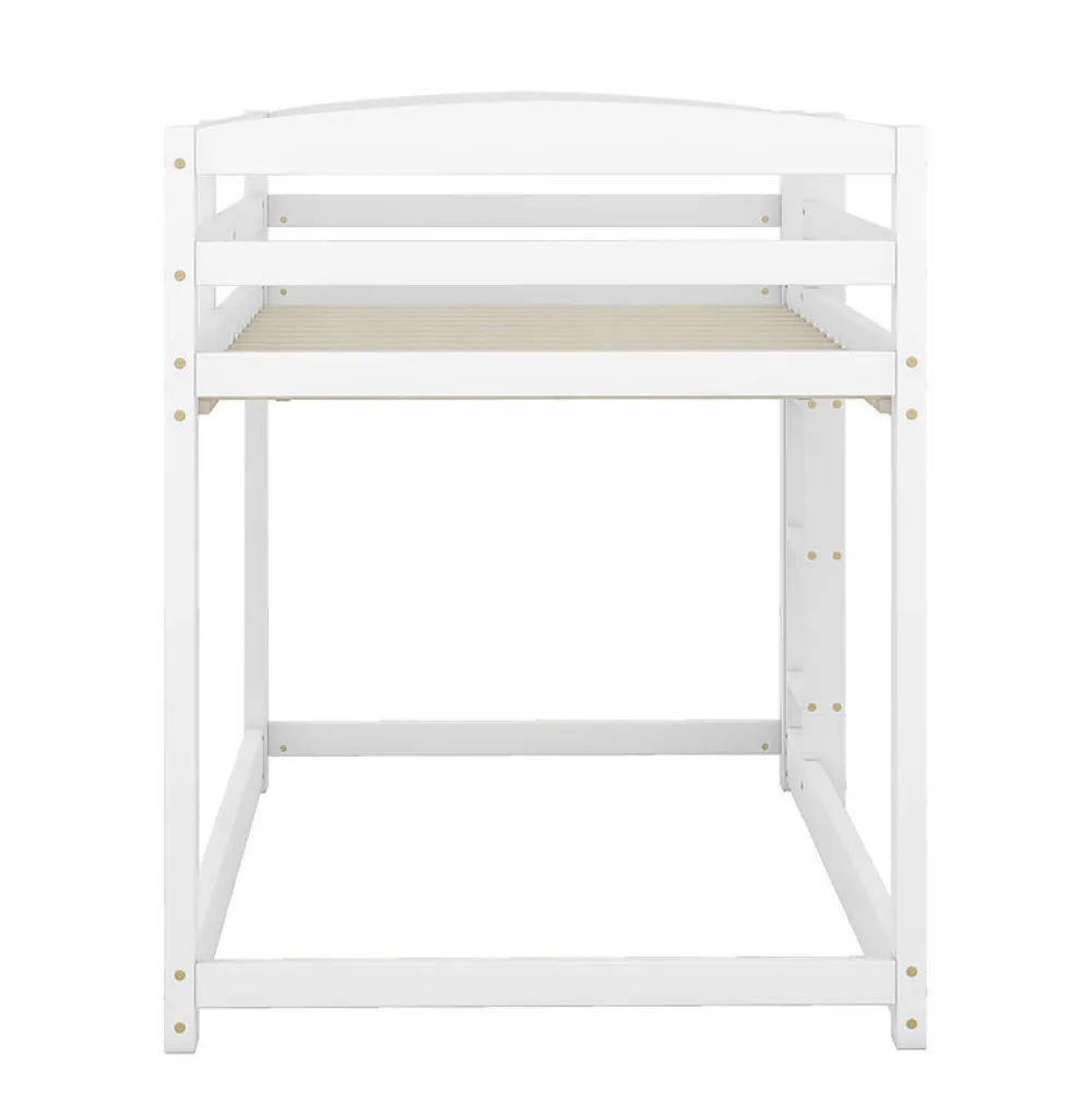 Lit superpose 90x200 cm blanc pour enfants et adolescents avec structure en pin massif facile a assembler>Aapaas Outlet