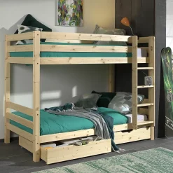 Petits-Meubles Lit Superpose 90x200 Hauteur 160 cm Sommier Inclus Vipack Pino - Bois*Enfant Lit Enfant