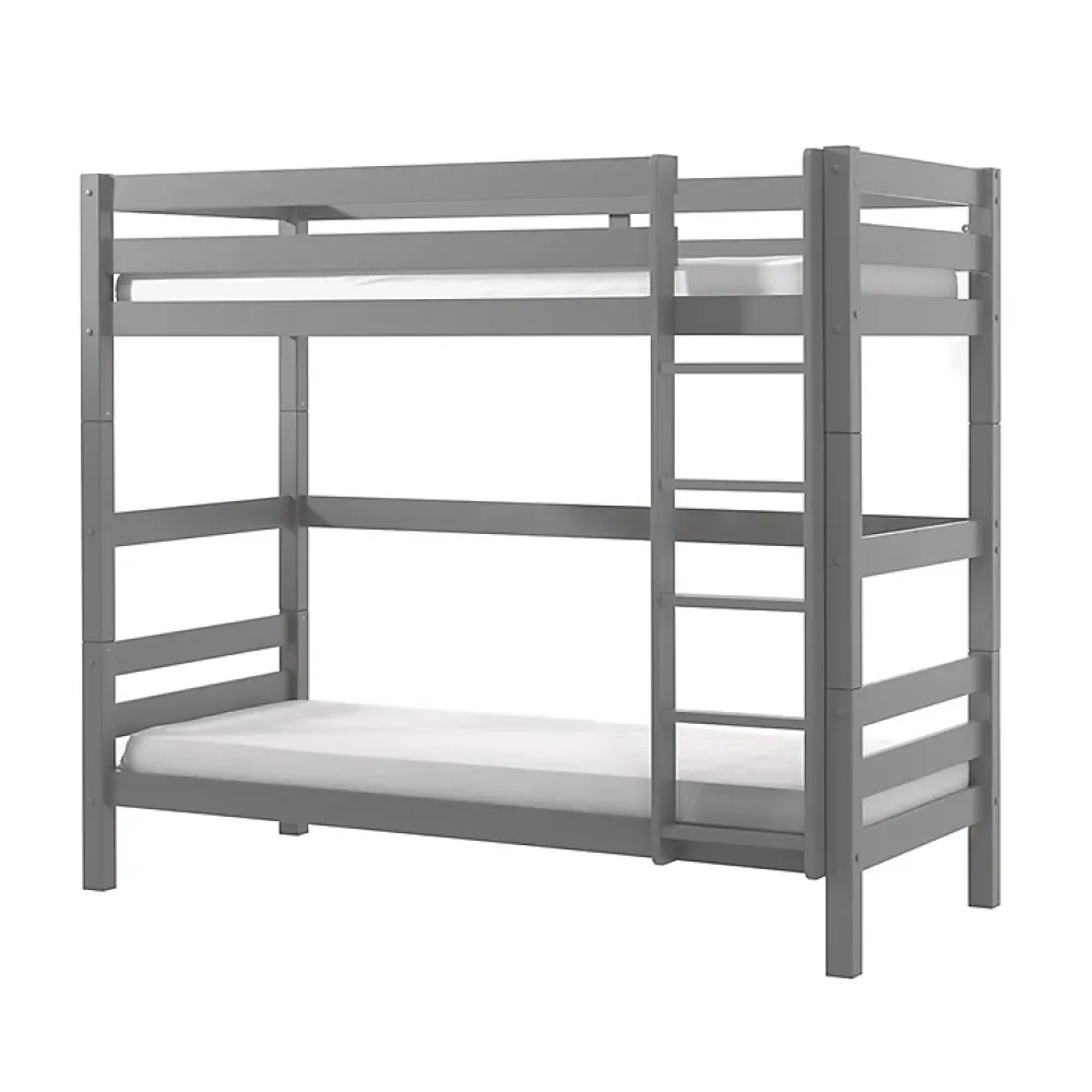 Petits-Meubles Lit Superpose 90x200 Hauteur 180 cm Sommier Inclus Vipack Pino Gris*Enfant Lit Enfant