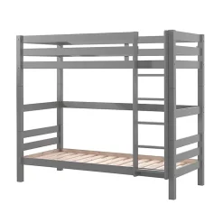 Petits-Meubles Lit Superpose 90x200 Hauteur 180 cm Sommier Inclus Vipack Pino Gris*Enfant Lit Enfant