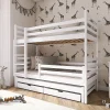Lit superpose 90x200 sommier lit gigogne et tiroirs inclus Leo Blanc>Petits-Meubles Hot