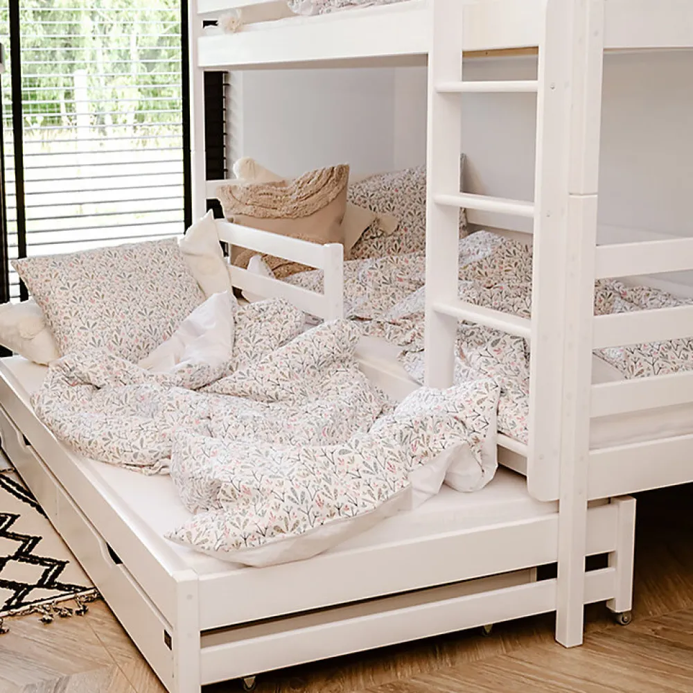 Lit superpose 90x200 sommier lit gigogne et tiroirs inclus Leo Blanc>Petits-Meubles Hot