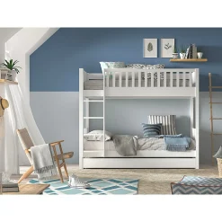 Lit superpose 90x200 sommiers et tiroir inclus Vipack Scott Blanc>Petits-Meubles Sale