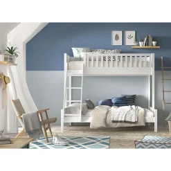 Lit superpose 90-140x200 sommiers et tiroirs inclus Vipack Scott Blanc><noscript><img width=