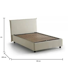 Lit 205 x 135 x 95 cm en tissu de couleur><noscript><img width=