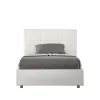Ityhome Lit tapissé en simili cuir blanc sans sommier Mika 120x200* Lit Coffre