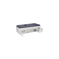 Weber Industries Lit TESS 90x200 + chevet + étagère + rangement / Blanc* Lit Simple